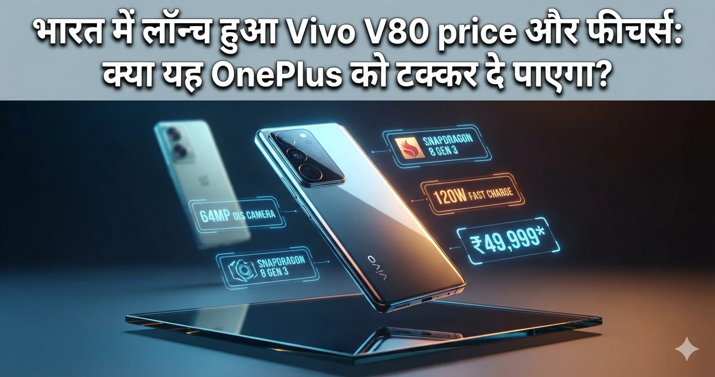 Vivo V80 price reveal banner showcasing the sleek design and premium features of the new smartphone.